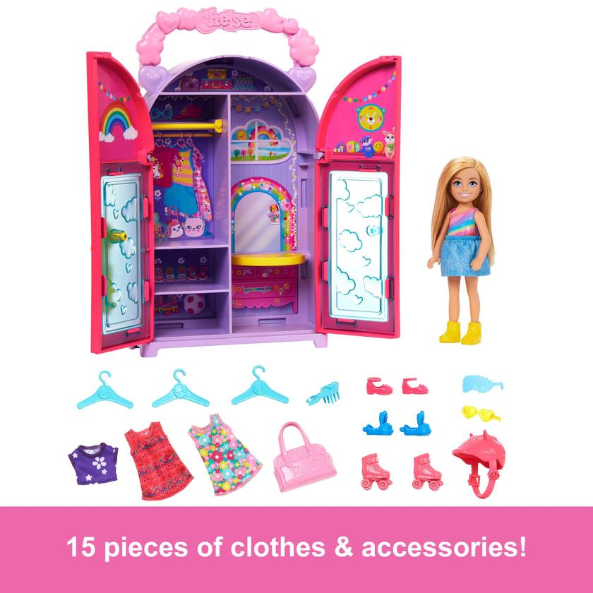 Barbie Chelsea Doll & Closet Toy Playset With Clothes & Accessories High Quality