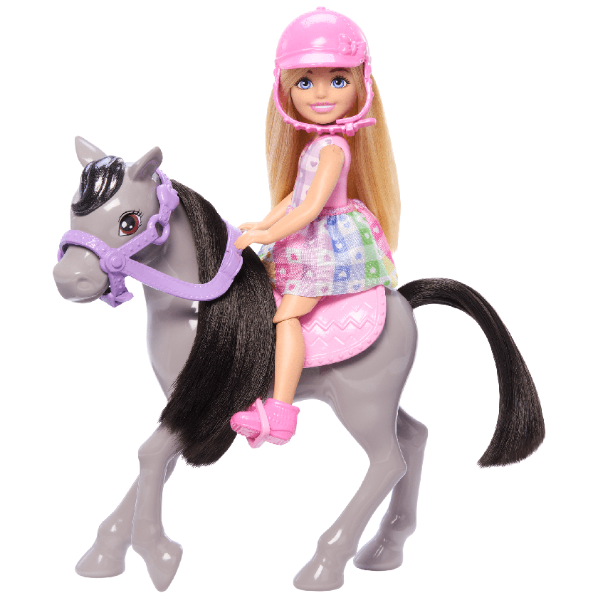 Barbie Chelsea Doll & Horse Toy Set, Includes Helmet Accessory, Doll Bends At Knees To “Ride” Pony Best Buy