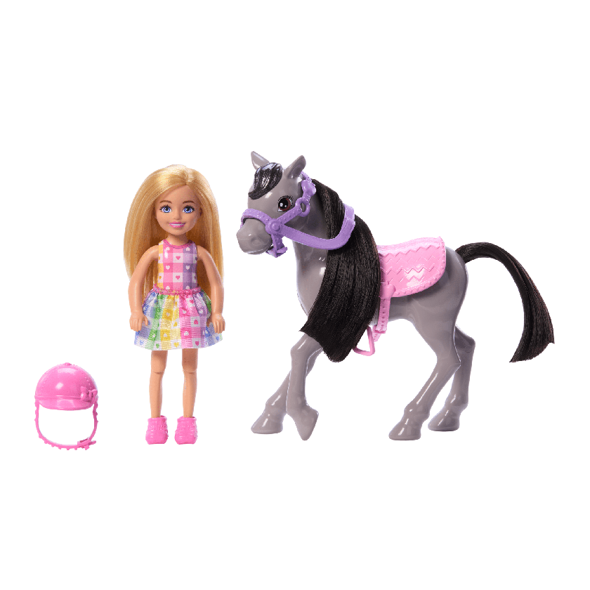 Barbie Chelsea Doll & Horse Toy Set, Includes Helmet Accessory, Doll Bends At Knees To “Ride” Pony Best Buy