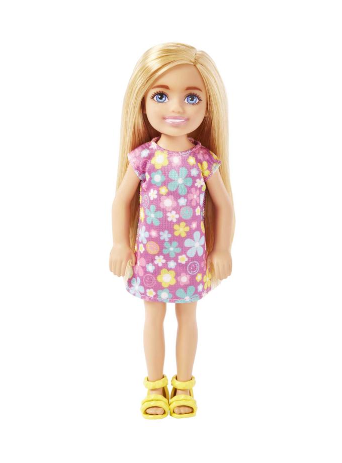 Barbie Chelsea Doll, Small Doll Wearing Purple Flowered Dress With Blond Hair & Blue Eyes Best Seller