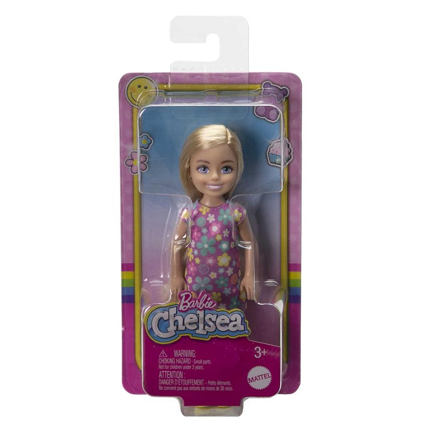 Barbie Chelsea Doll, Small Doll Wearing Purple Flowered Dress With Blond Hair & Blue Eyes Best Seller