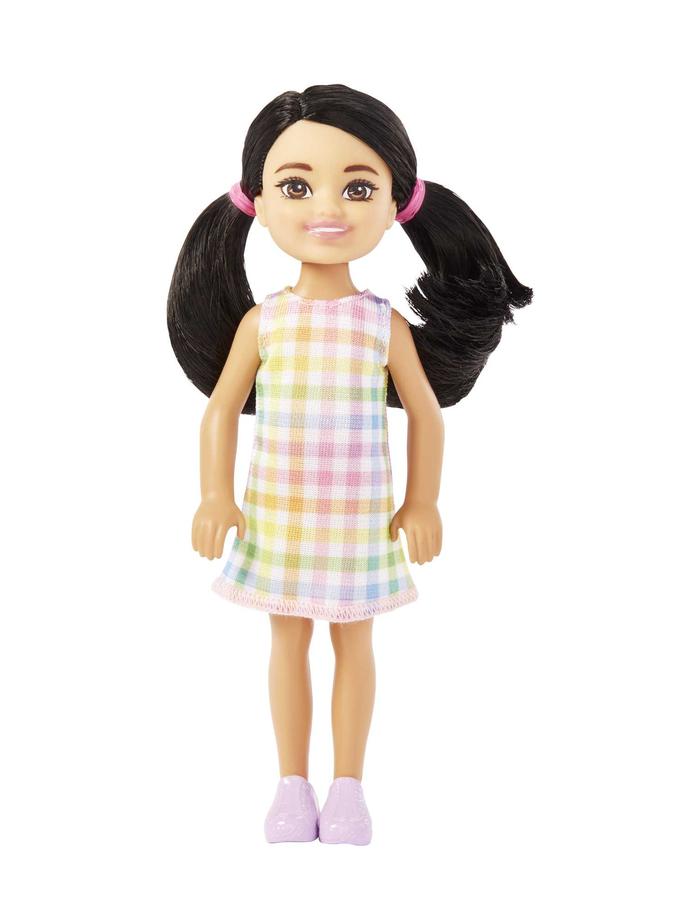 Barbie Chelsea Doll, Small Doll Wearing Removable Plaid Dress With Black Hair & Brown Eyes Best Seller