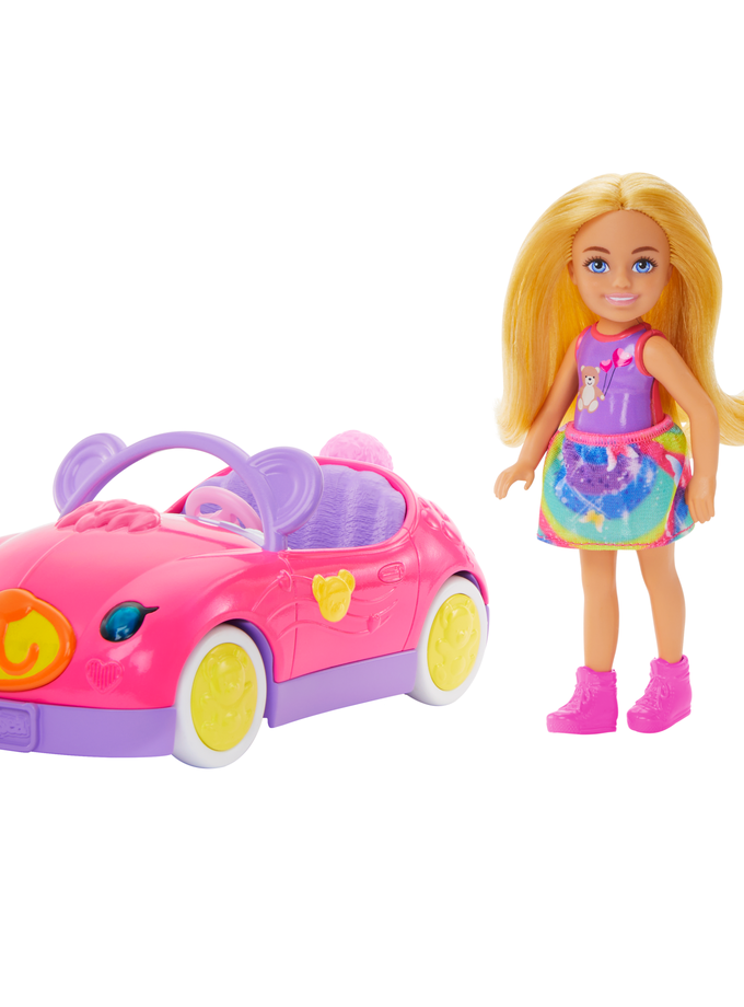 Barbie-Chelsea et Son Cabriolet-Coffret Poupée Blonde, Ours en Peluche High Quality