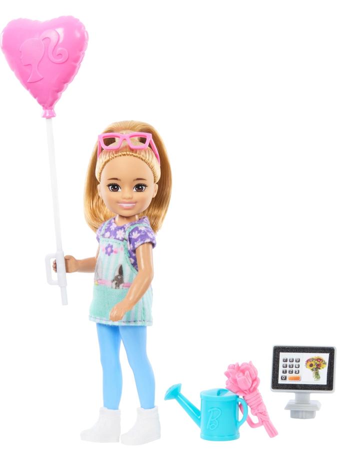 Barbie Chelsea Florist Doll & Accessories Set, Career-Themed Blonde Small Doll Free shipping