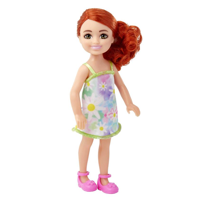 Barbie Chelsea Poupée, Cheveux Roux et Yeux Bleus, Robe Florale New Arrival