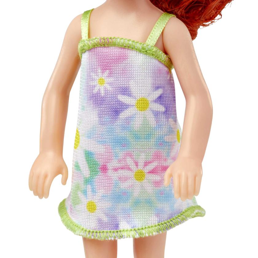 Barbie Chelsea Poupée, Cheveux Roux et Yeux Bleus, Robe Florale New Arrival