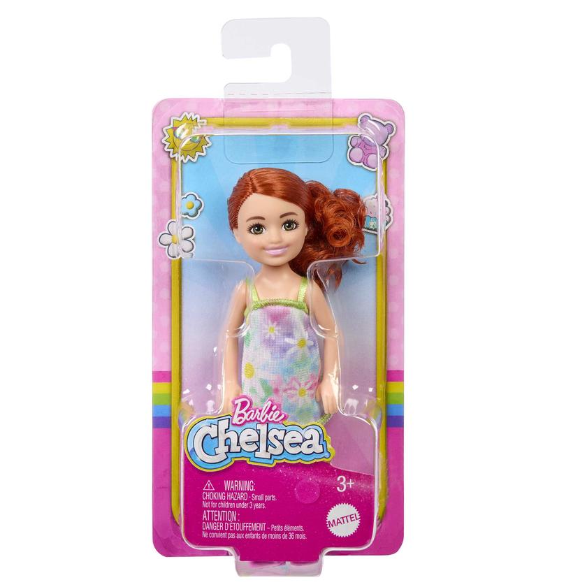 Barbie Chelsea Poupée, Cheveux Roux et Yeux Bleus, Robe Florale New Arrival