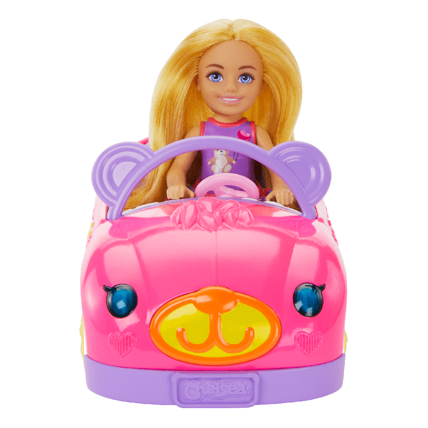 Barbie Chelsea Vehicle Set With Blonde Small Doll, Toy Car & Teddy Bear Accessory High Quality