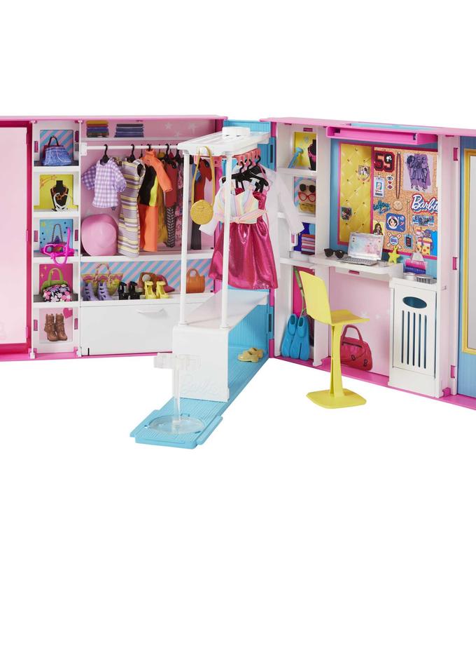 Barbie Closet Playset With 30+ Accessories, 5 Complete Looks, Rotating Clothing Rack, Dream Closet Best Price