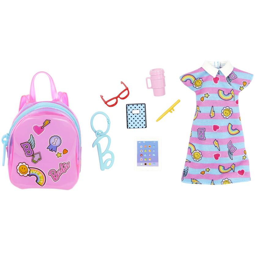 Barbie Clothes, Deluxe Bag With School Outfit And themed Accessories Best Price