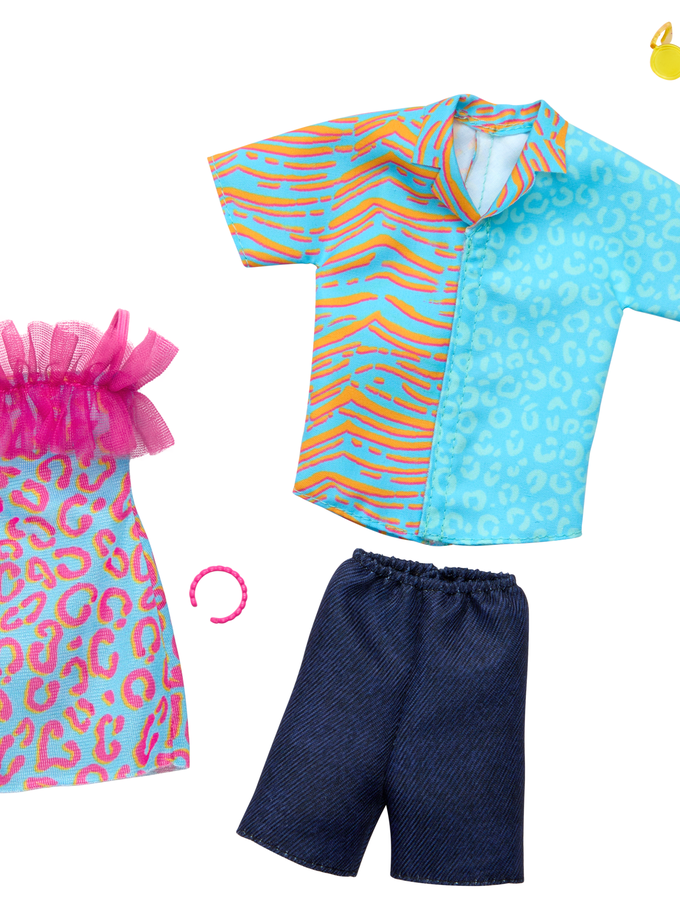 Barbie CloThes, Fashion & Accessory Pack With Animal-Print Outfits For Barbie & Ken Dolls Same Day Delivery