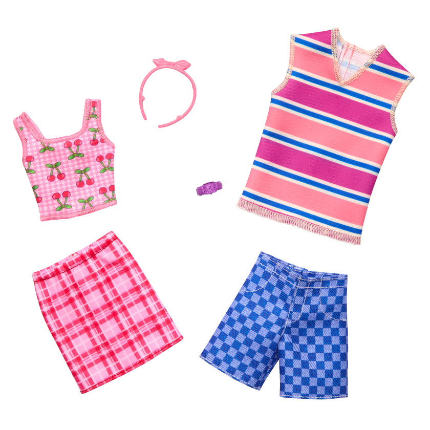 Barbie CloThes, Fashion & Accessory Pack With Cherry-inspired Outfits For Barbie & Ken Dolls New Arrival