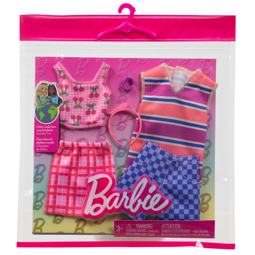 Barbie CloThes, Fashion & Accessory Pack With Cherry-inspired Outfits For Barbie & Ken Dolls New Arrival