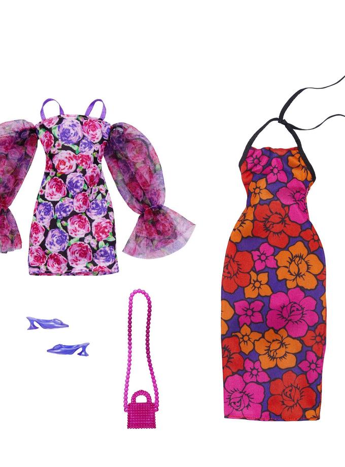 Barbie Clothes, Floral-themed Fashion And Accessory 2-Pack For Barbie Dolls High Quality