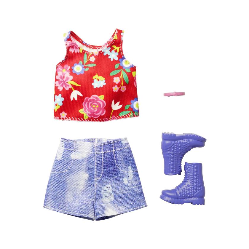 Barbie Clothes Floral Top, Denim Shorts & Accessories Best Buy