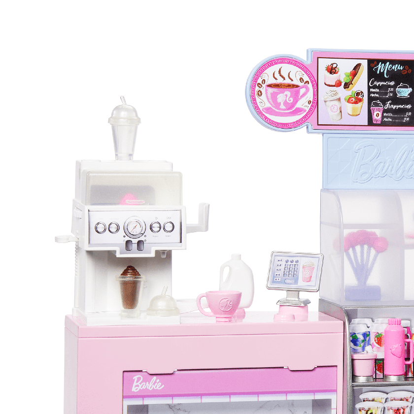 Barbie Coffee Shop Playset With Blonde Barista Doll, Working Coffee Maker & 10+ Accessories Best Seller