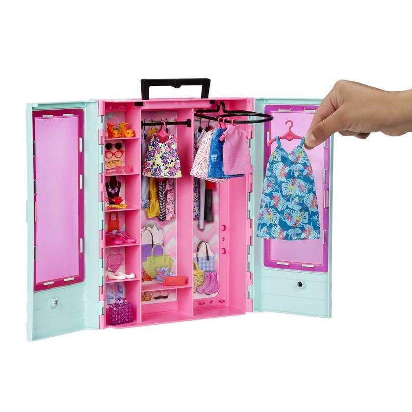 Barbie Coffret de Jeu Armoire Mode, 3 Tenues, Accessoires, 3-8 Ans Free shipping