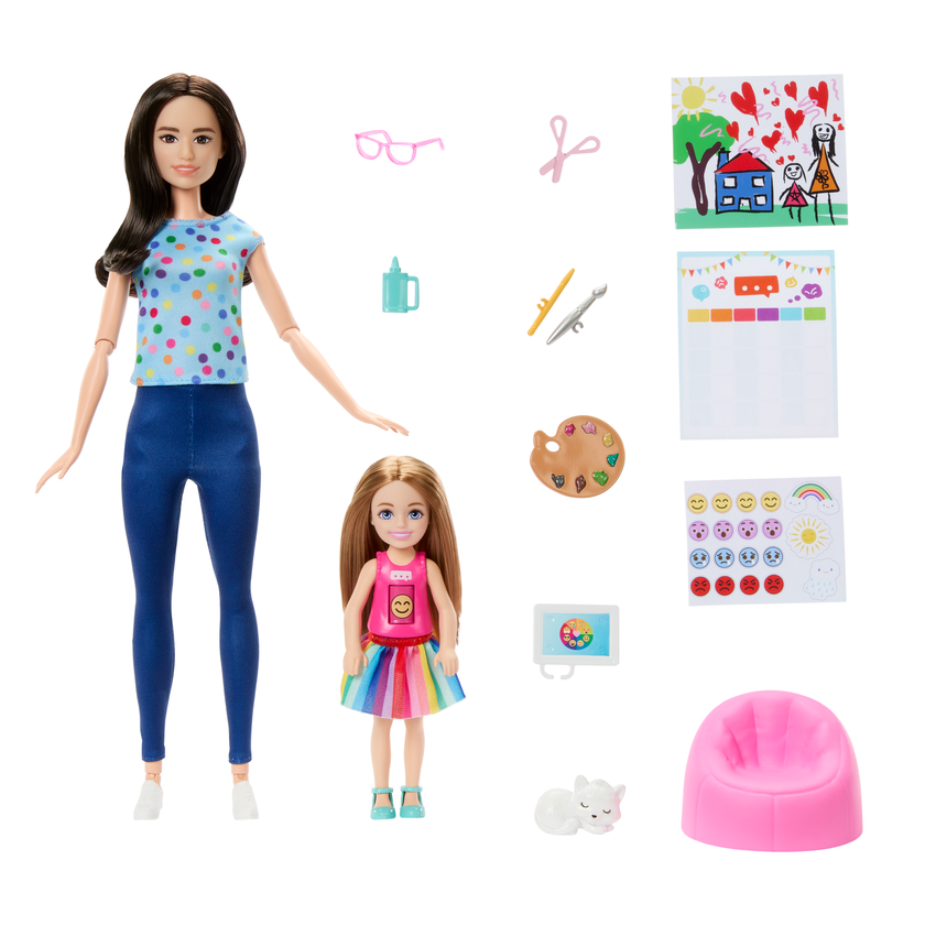 Barbie  Coffret de Jeu  Art-Thérapie, 2Poupées, Animal, Accessoires Best Price