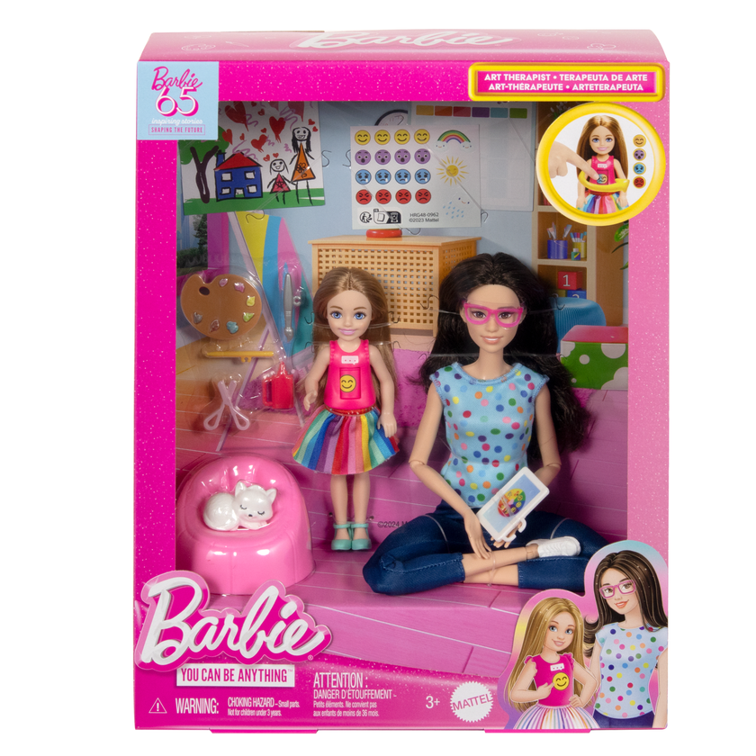 Barbie  Coffret de Jeu  Art-Thérapie, 2Poupées, Animal, Accessoires Best Price