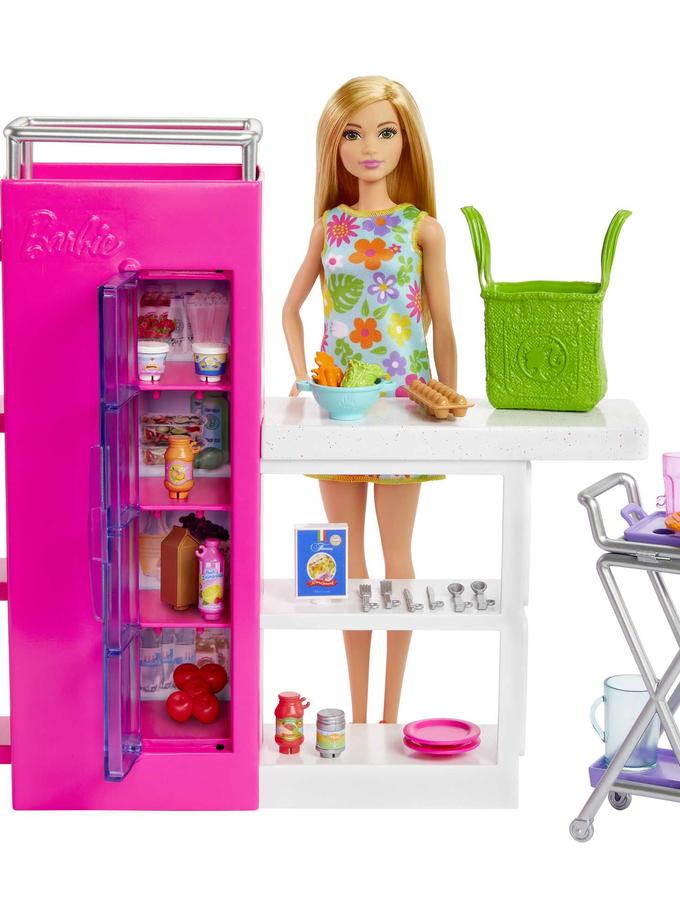 Barbie Coffret de Jeu et Poupée Garde-Manger Suprême, 30 Éléments High Quality