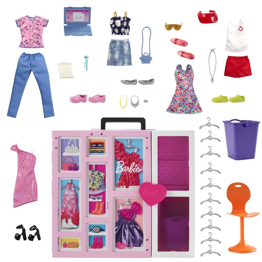 Barbie Coffret Placard de Rêve, 60+ Cm Largeur, 35+ Éléments, 3+ Ans New Arrival