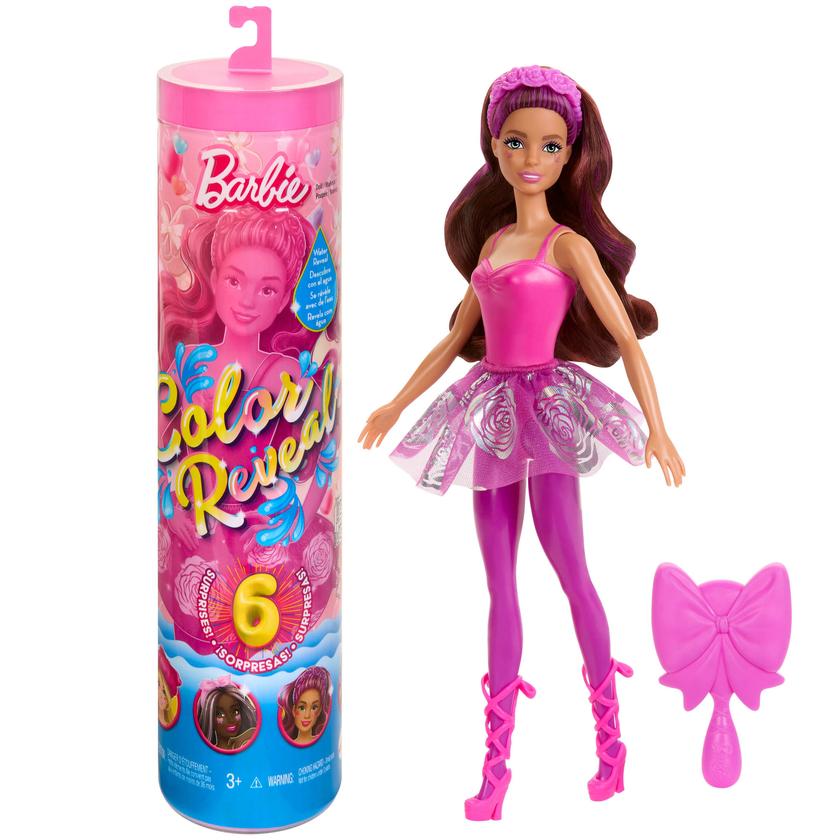 Barbie Color Reveal Ballerina Series Doll & Accessories, 6 Balletcore-inspired Surprises Free shipping