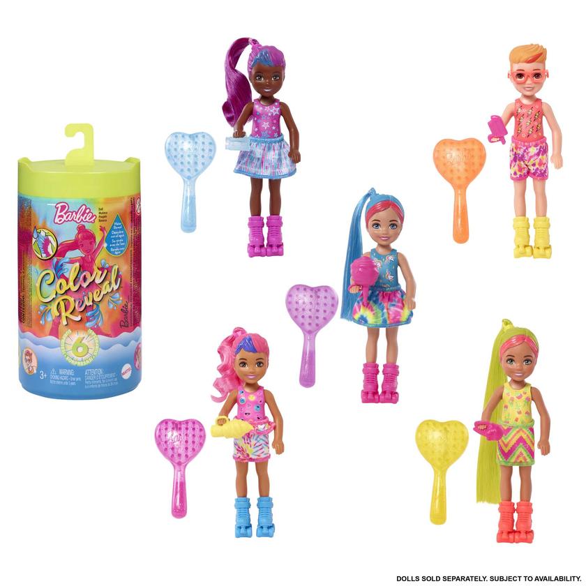 Barbie Color Reveal Chelsea Doll, Neon Tie-Dye Series New Arrival