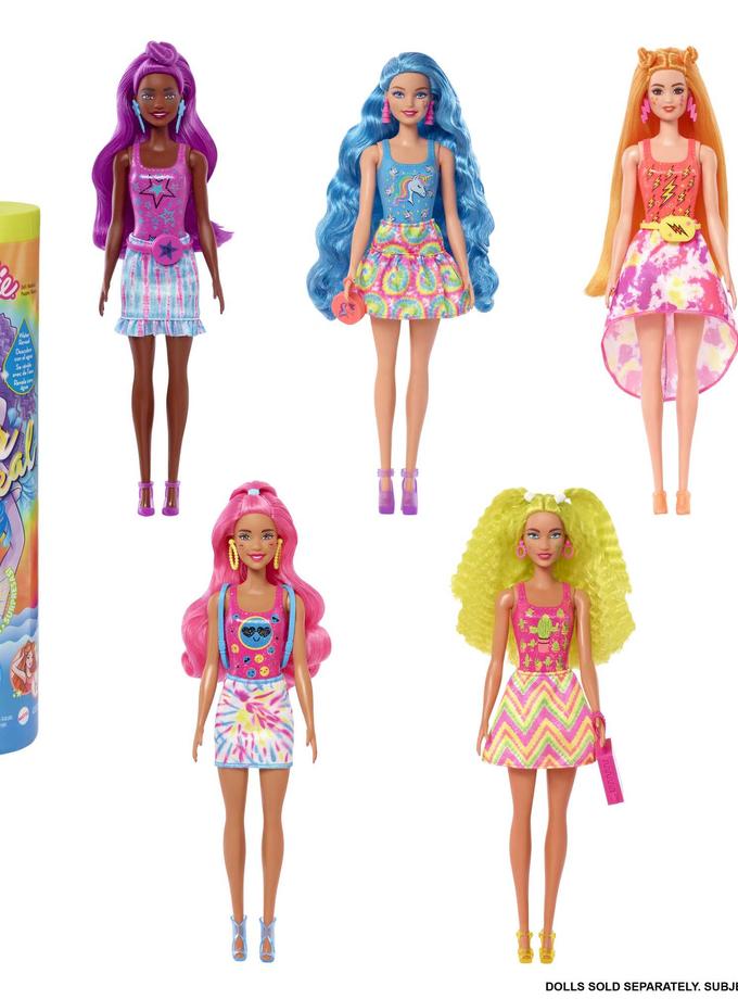 Barbie Color Reveal  Doll, Neon Tie-Dye Series With 7 Surpises, Color-Change Transformation New Arrival