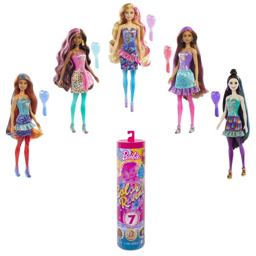 Barbie Color Reveal Doll, Party Series, Confetti Print, 7 Surprises For 3-Year-Olds & Up Best Buy