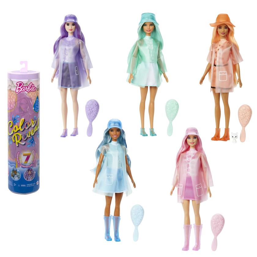 Barbie Color Reveal Doll, Sunshine And Sprinkles Series With 7 Surprises, Color-Change Transformation On Sale