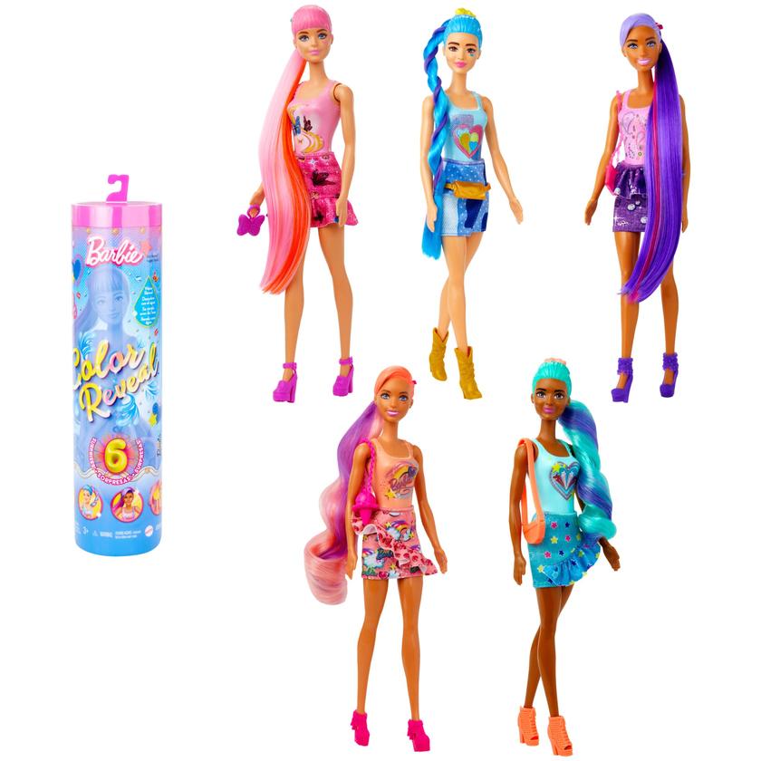 Barbie Color Reveal Doll With 6 Surprises, Totally Denim Series High Quality