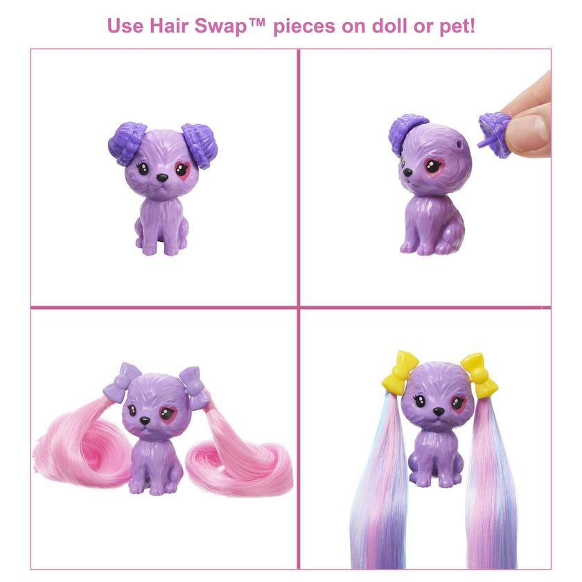 Barbie Color Reveal Glitter! Hair Swaps Doll, Glittery Pink With 25 Surprises New Arrival