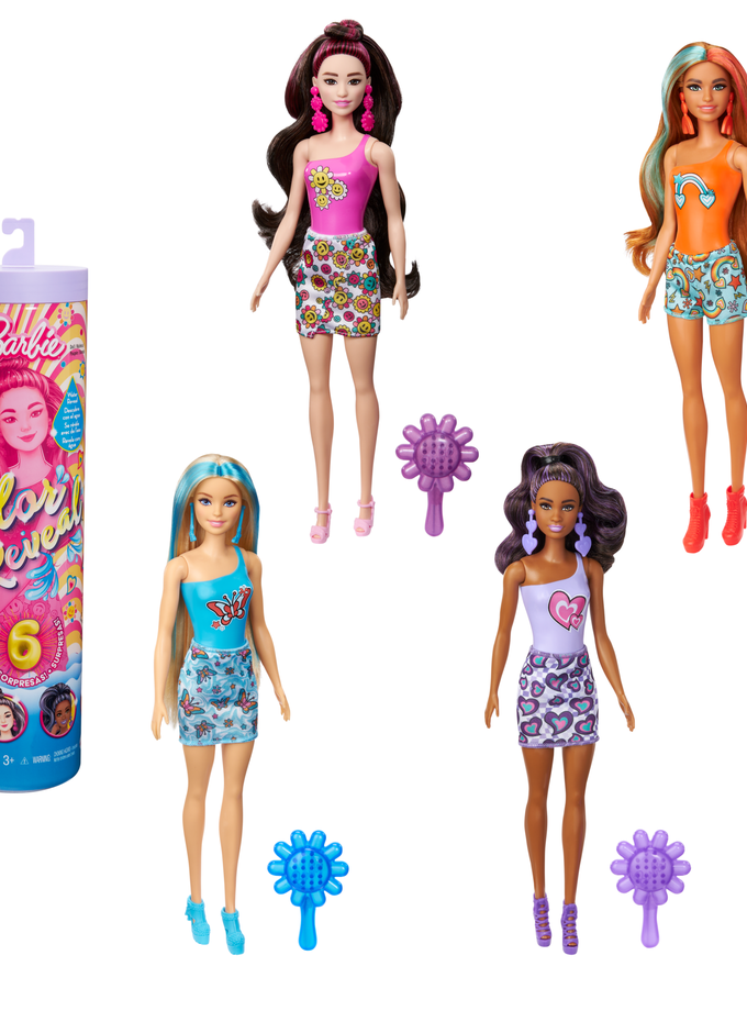 Barbie Color Reveal Groovy-Themed Series Doll & Accessories With 6 Surprises, Color-Change Bodice Best Price