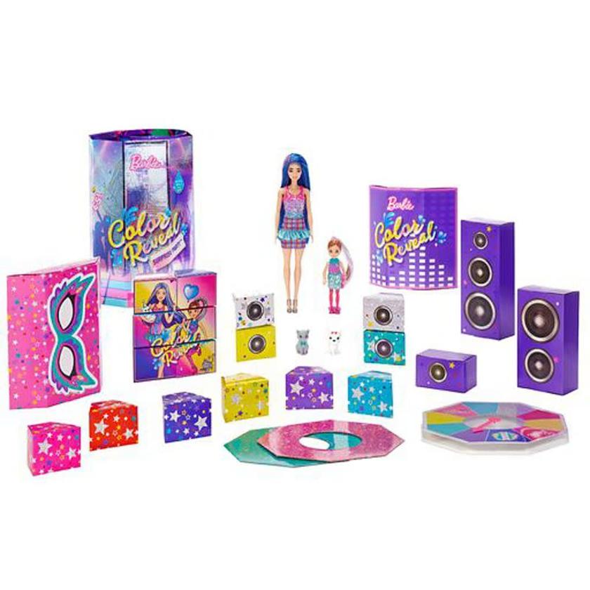 Barbie Color Reveal Surprise Party! Set With 50+ Surprises, 2 Dolls & 2 Pets High Quality