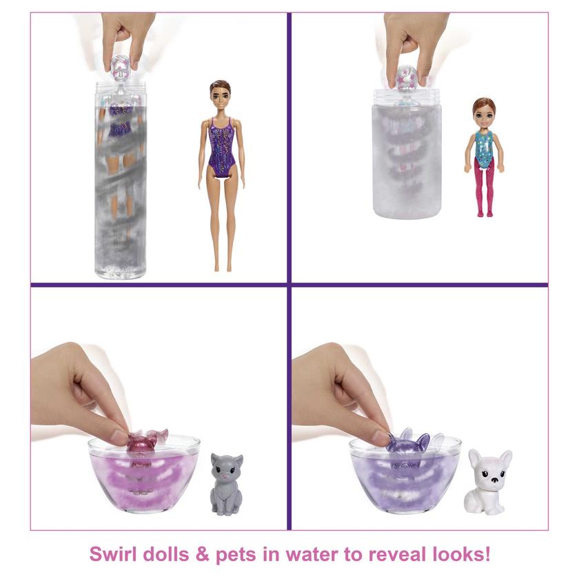 Barbie Color Reveal Surprise Party! Set With 50+ Surprises, 2 Dolls & 2 Pets High Quality