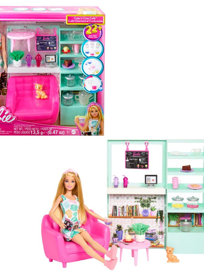 Barbie Cute ‘n’ Cozy Café Doll And Playset, 21 Accessories With Color Change Teapot For Sale