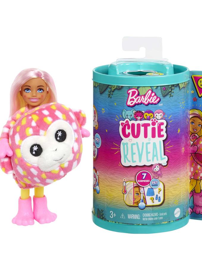 Barbie Cutie Reveal Chelsea Doll And Accessories, Jungle Series, Monkey-themed Small Doll Set For Sale