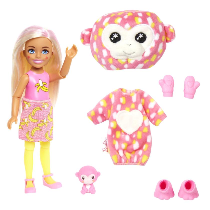 Barbie Cutie Reveal Chelsea Doll And Accessories, Jungle Series, Monkey-themed Small Doll Set For Sale