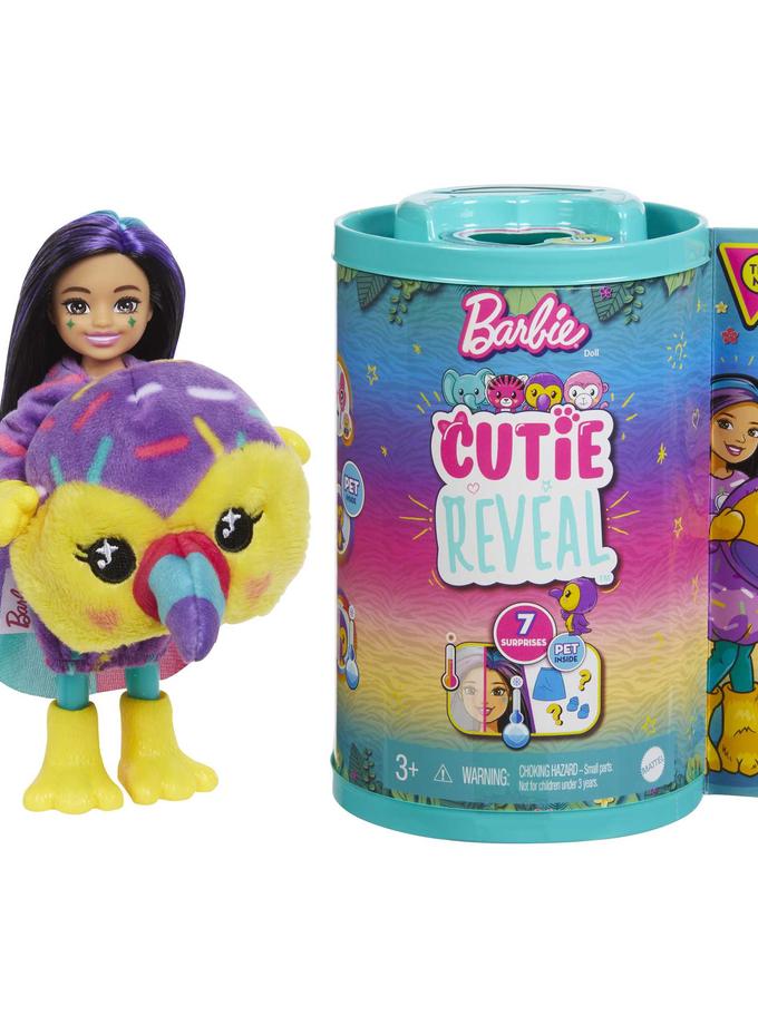 Barbie Cutie Reveal Chelsea Doll And Accessories, Jungle Series, Toucan-themed Small Doll Set Same Day Delivery