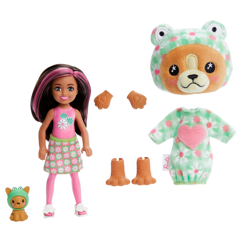 Barbie Cutie Reveal Costume-themed Series Chelsea Small Doll & Accessories, Puppy As Frog New Arrival