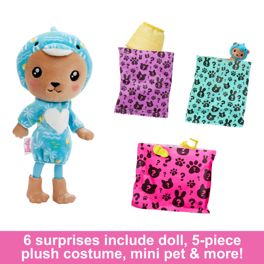 Barbie Cutie Reveal Costume-Themed Series Chelsea Small Doll & Accessories, Teddy Bear As Dolphin Free shipping