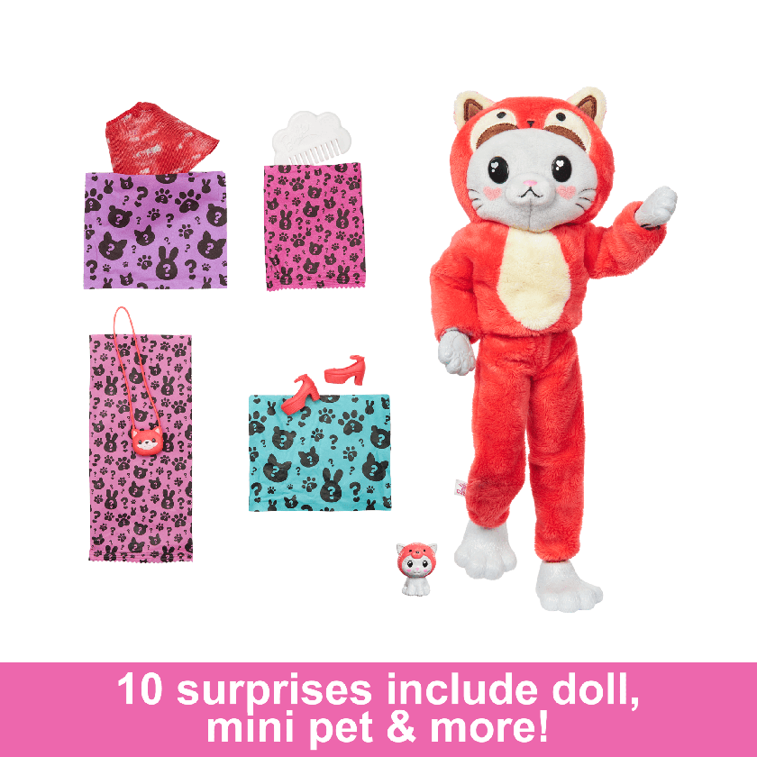 Barbie Cutie Reveal Costume-themed Series Doll & Accessories With 10 Surprises, Kitten As Red Panda For Sale