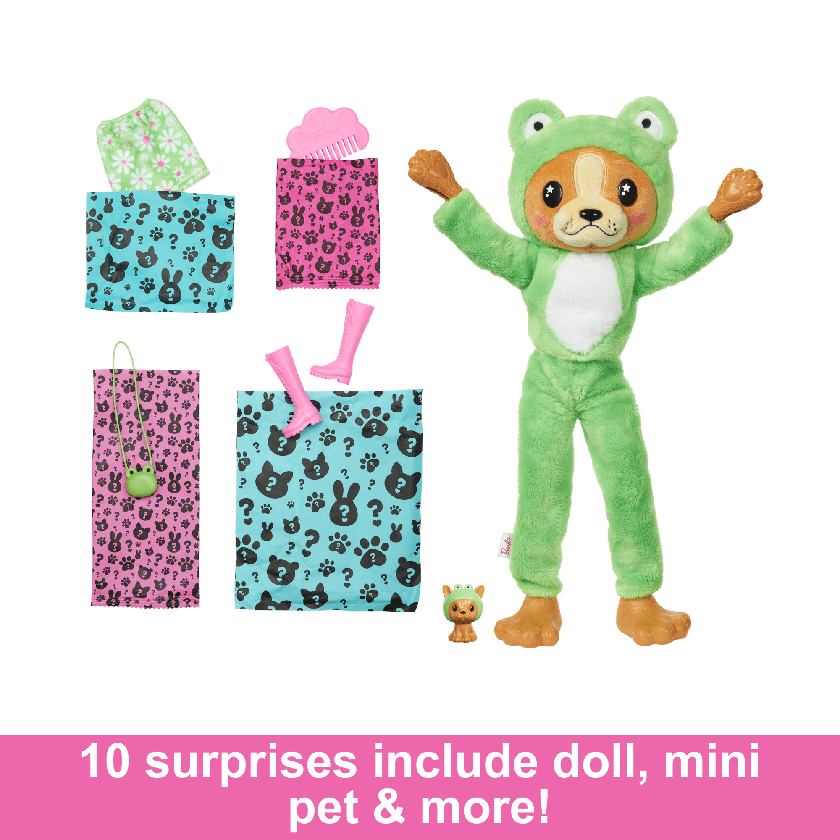 Barbie Cutie Reveal Costume-themed Series Doll & Accessories With 10 Surprises, Puppy As Frog On Sale