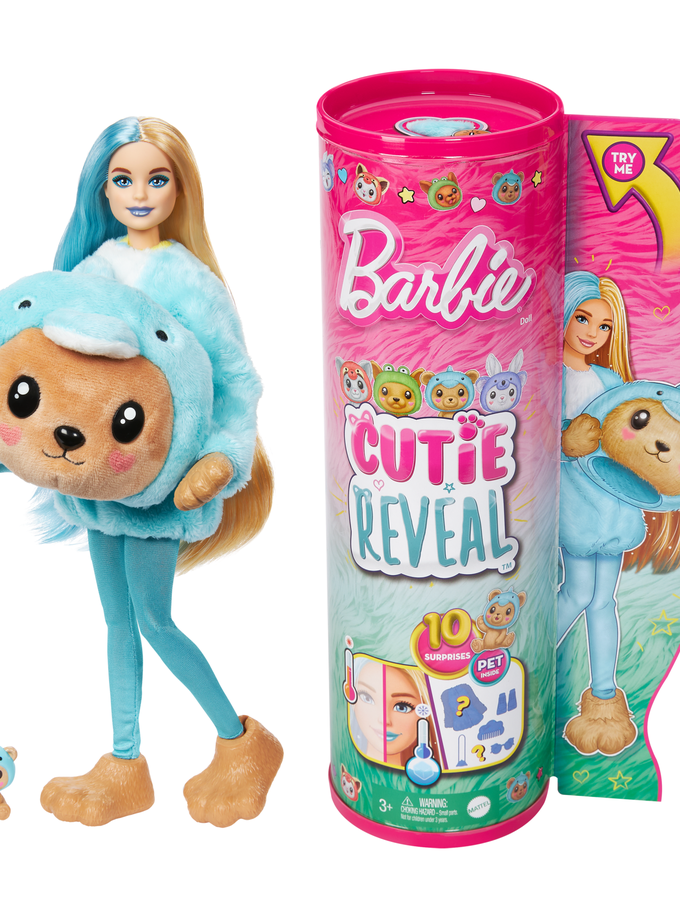 Barbie Cutie Reveal Costume-Themed Series Doll & Accessories With 10 Surprises, Teddy Bear As Dolphin Best Buy