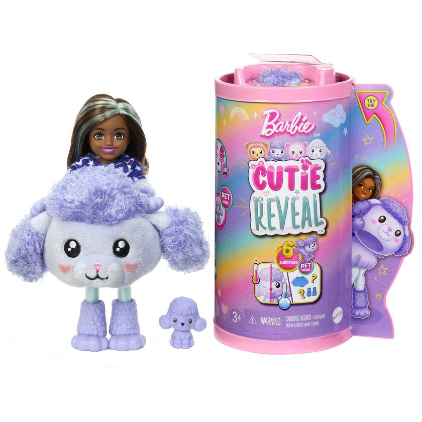 Barbie Cutie Reveal Cozy Cute Tees Series Chelsea Doll & Accessories, Plush Poodle, Brunette Small Doll For Sale