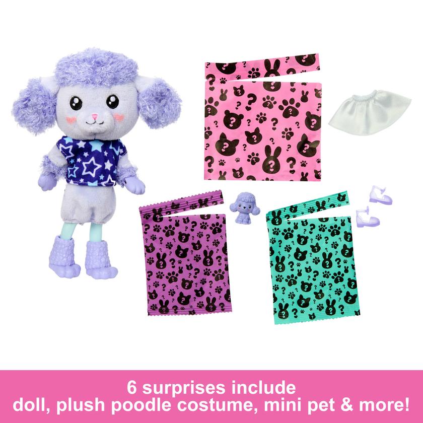 Barbie Cutie Reveal Cozy Cute Tees Series Chelsea Doll & Accessories, Plush Poodle, Brunette Small Doll For Sale