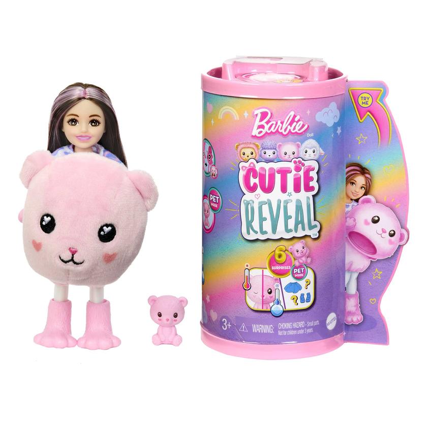 Barbie Cutie Reveal Cozy Cute Tees Series Chelsea Doll & Accessories, Plush Teddy Bear, Brunette Small Doll Best Seller