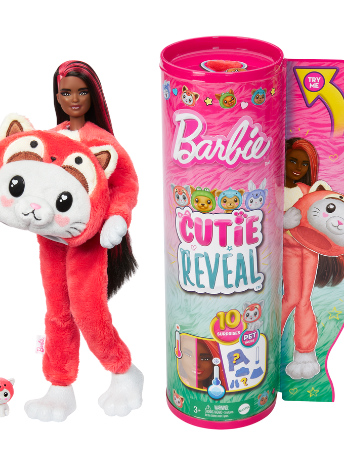 Barbie Cutie Reveal Muñeca Gatito disfrazado de Panda Rojo Best Price