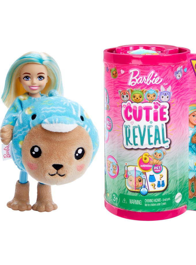 Barbie-Cutie Reveal-Poupée Chelsea en Costume, Ourson Dauphin Best Seller