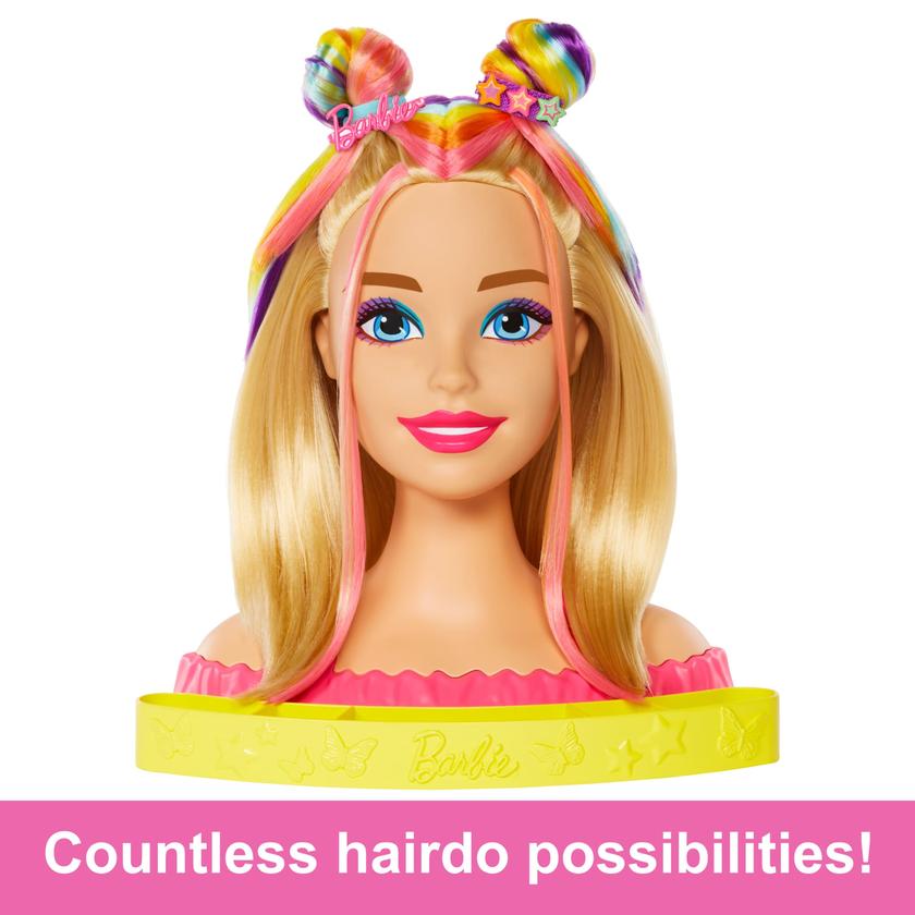 Barbie Deluxe Styling Head, Barbie Totally Hair, Blonde Rainbow Hair Best Buy